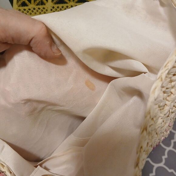 Shiraleah Chicago  Pink and Cream Woven Tote Bag - Picture 4 of 4